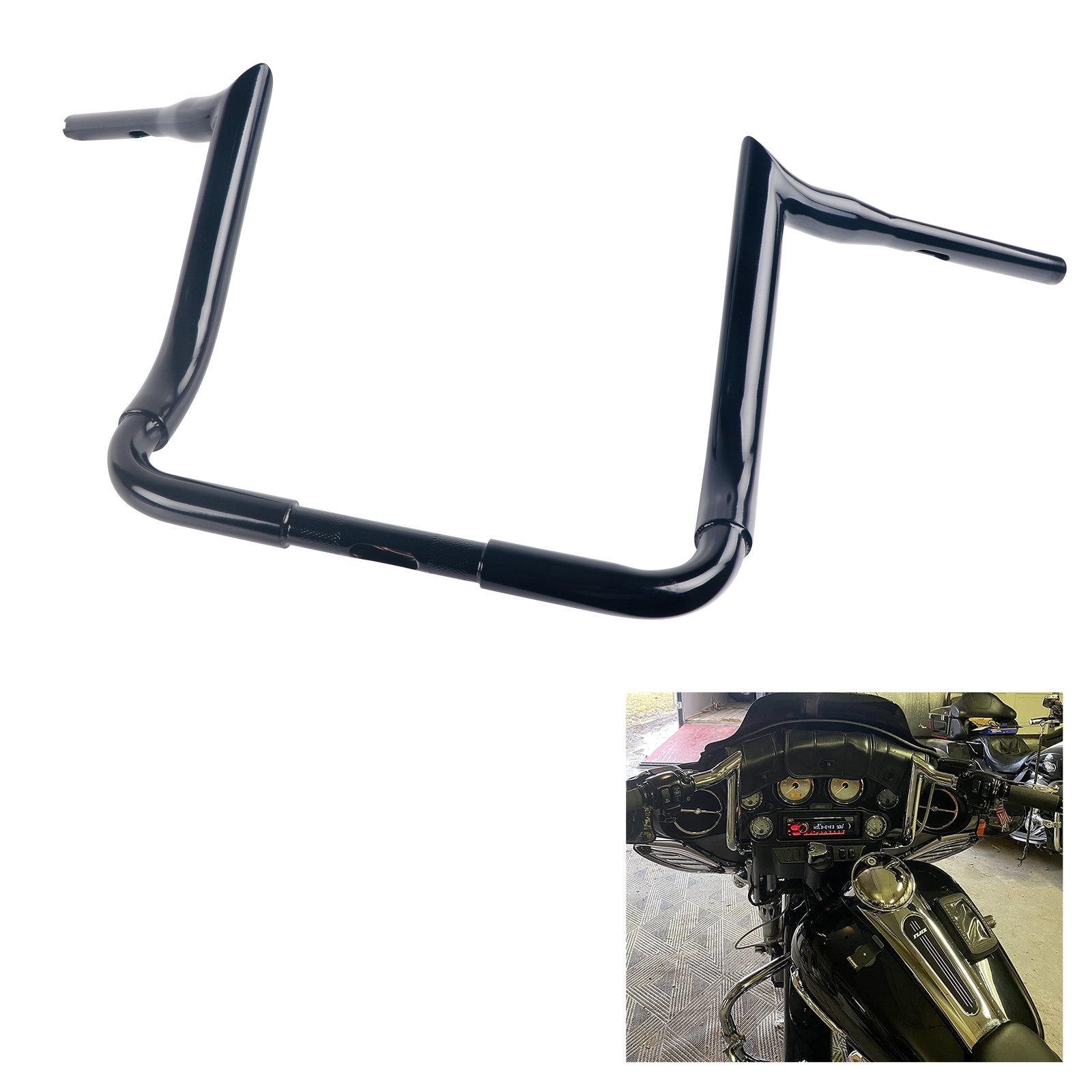 SHARKROAD 1.5” Big Dude Handlebars for Harley Touring Electra Glide Handlebars