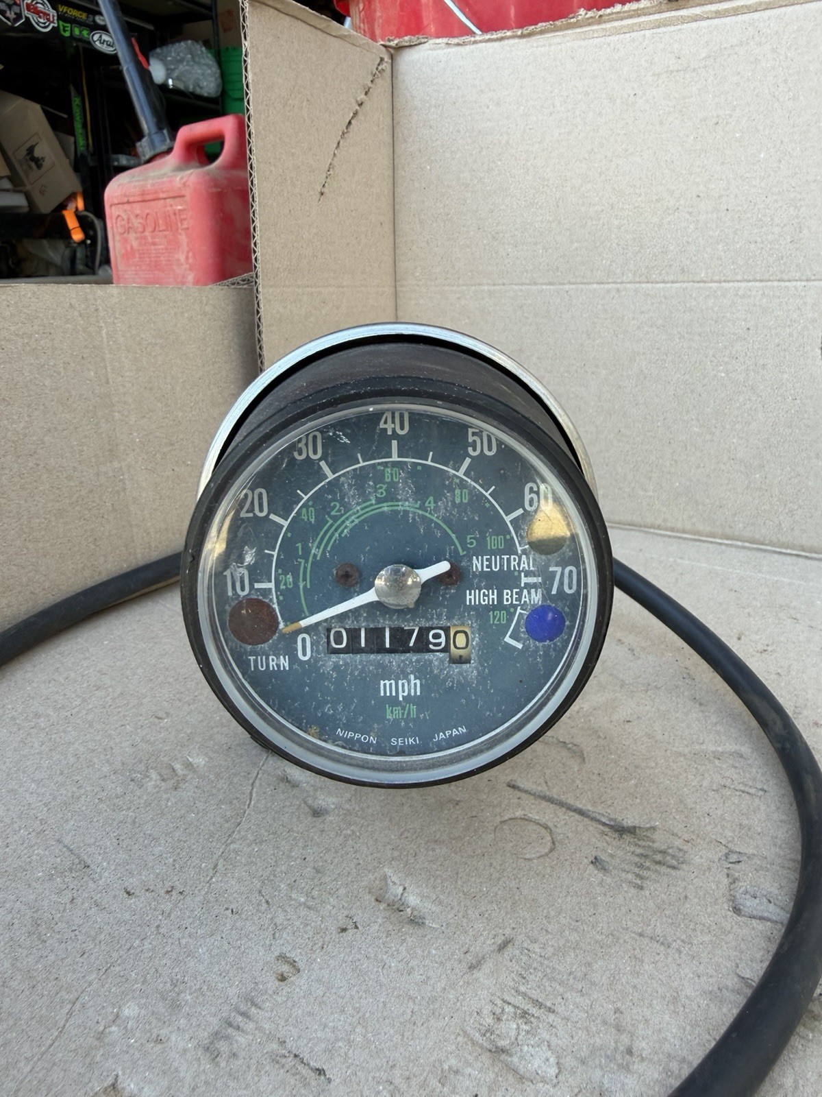 *** 1977 HONDA XL 100 OEM SPEEDOMETER 1100 MILES*** W/SPEED CABLE & MOUNT***