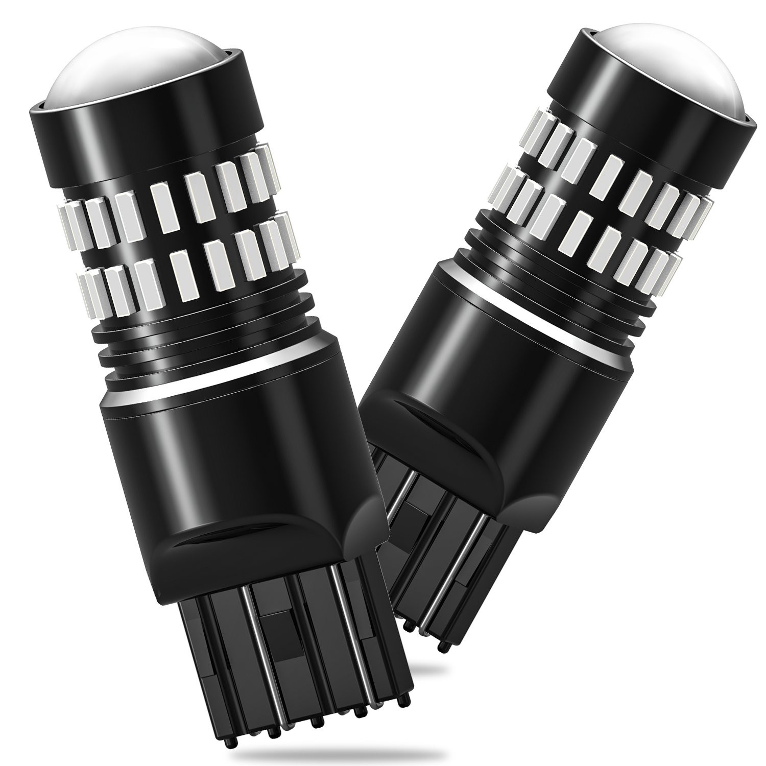 AUXITO 7443 7440 LED Red Strobe Flash Brake Stop Tail Parking Light Bulbs CANBUS