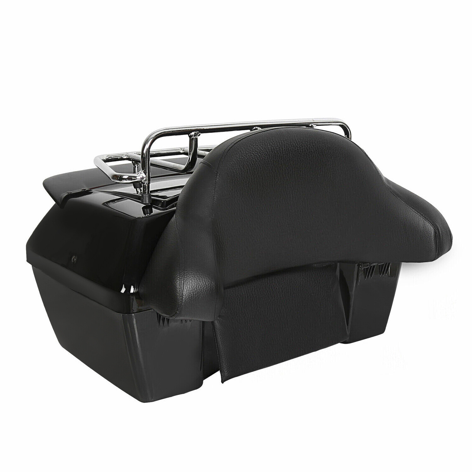 Black Motorcycle Trunk Tail Box Luggage Case top rack For Honda Harley Kawasaki