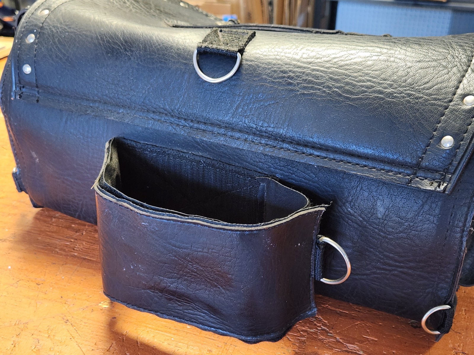 Faux Leather Motorcycle Saddle Trunk Bag American Biker Fringe Lightly Used