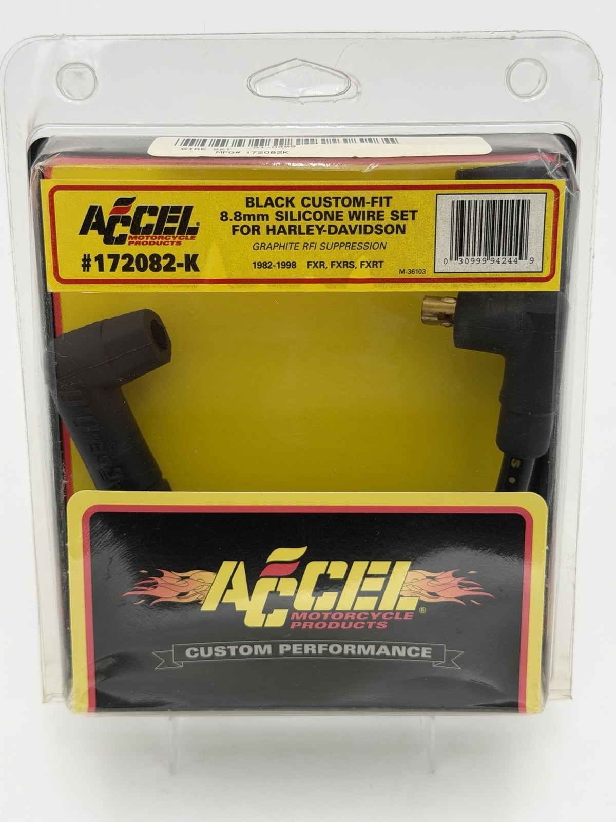 NOS Accel 8.8mm Custom Fit Spark Plug Wire Set Black 172082-K Harley Davidson