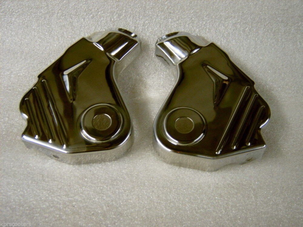 LAMBRETTA FORK EMBELLISHERS POLISHED STAINLESS STEEL LI/SX/TV/GP PAIR