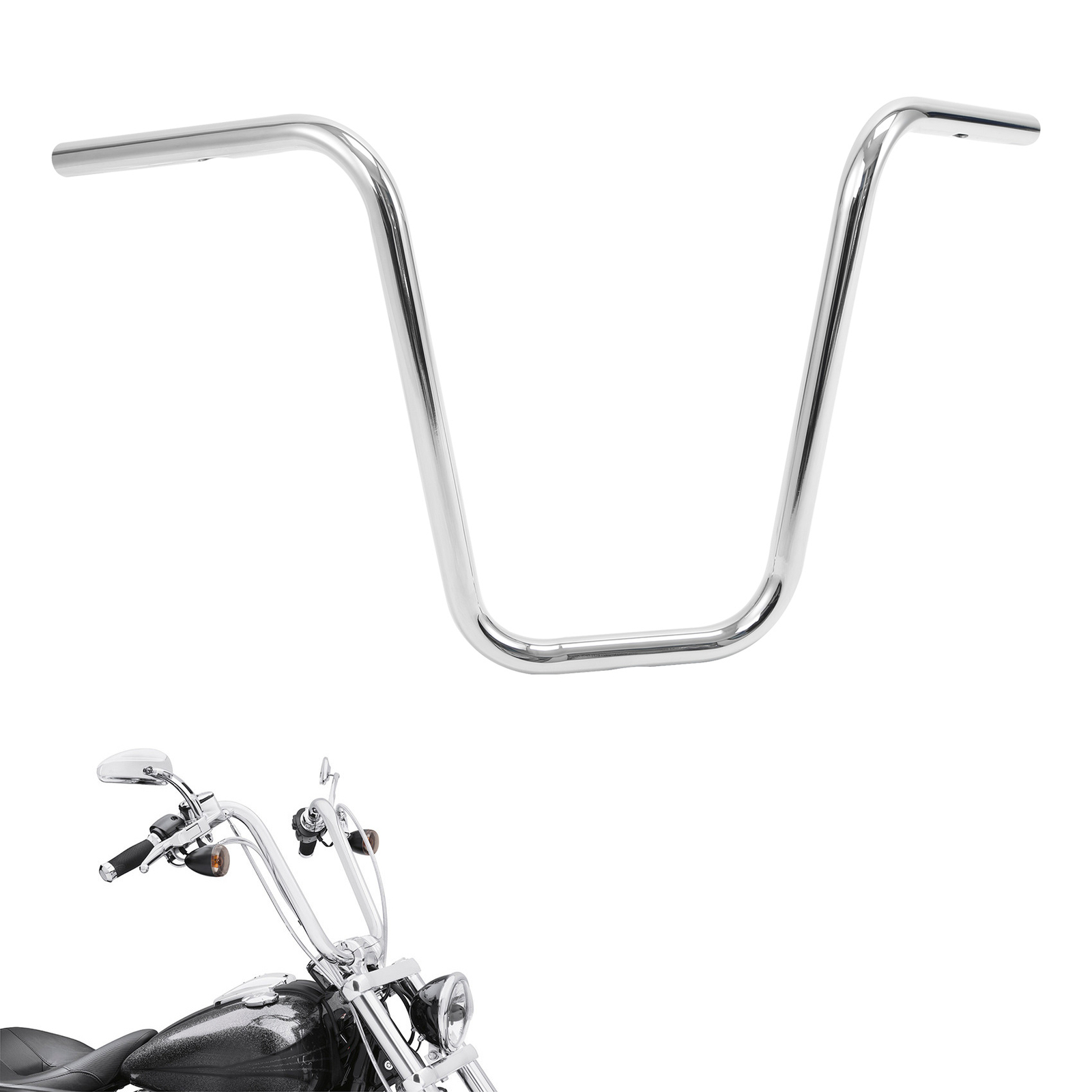 Chrome 16″ Rise Ape Hanger 1” Handlebar Fit For Harley Dyna Softail Sportster