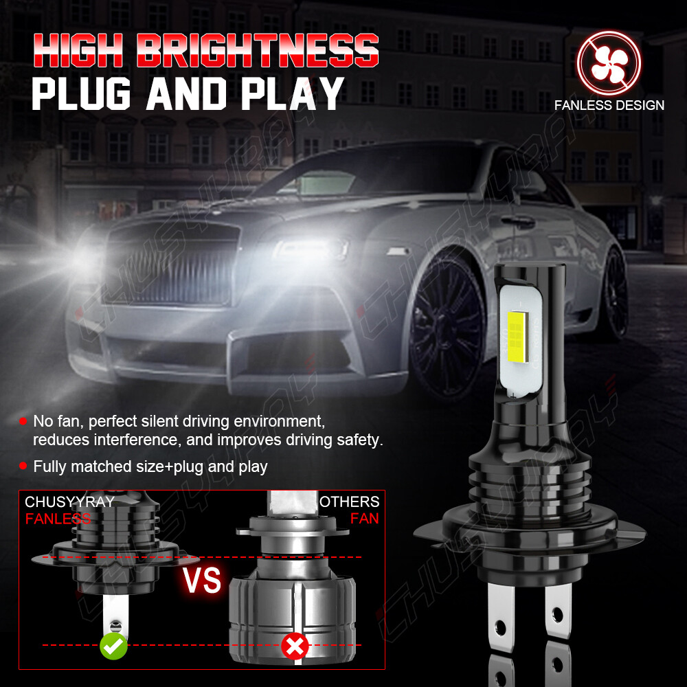 For Honda Silver Wing 600 2002-2013 FSC600 2PCS H7 LED Headlight Bulbs 6000K