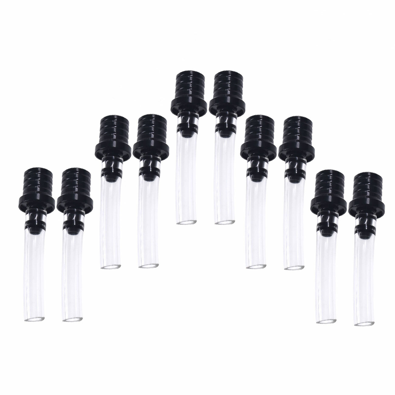 10 Pcs Black Motorcycle Gas Fuel Cap Valve Vent Breather Hose Tube For Dirt Bike