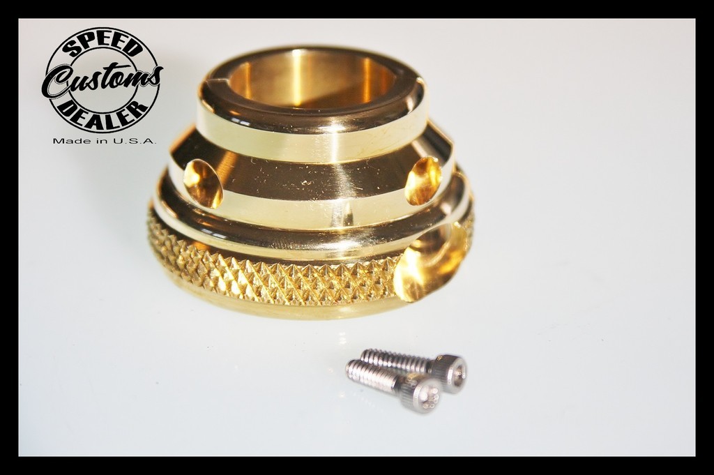 Motorcycle Mirror Mount for 1 Inch Handlebars – Brass