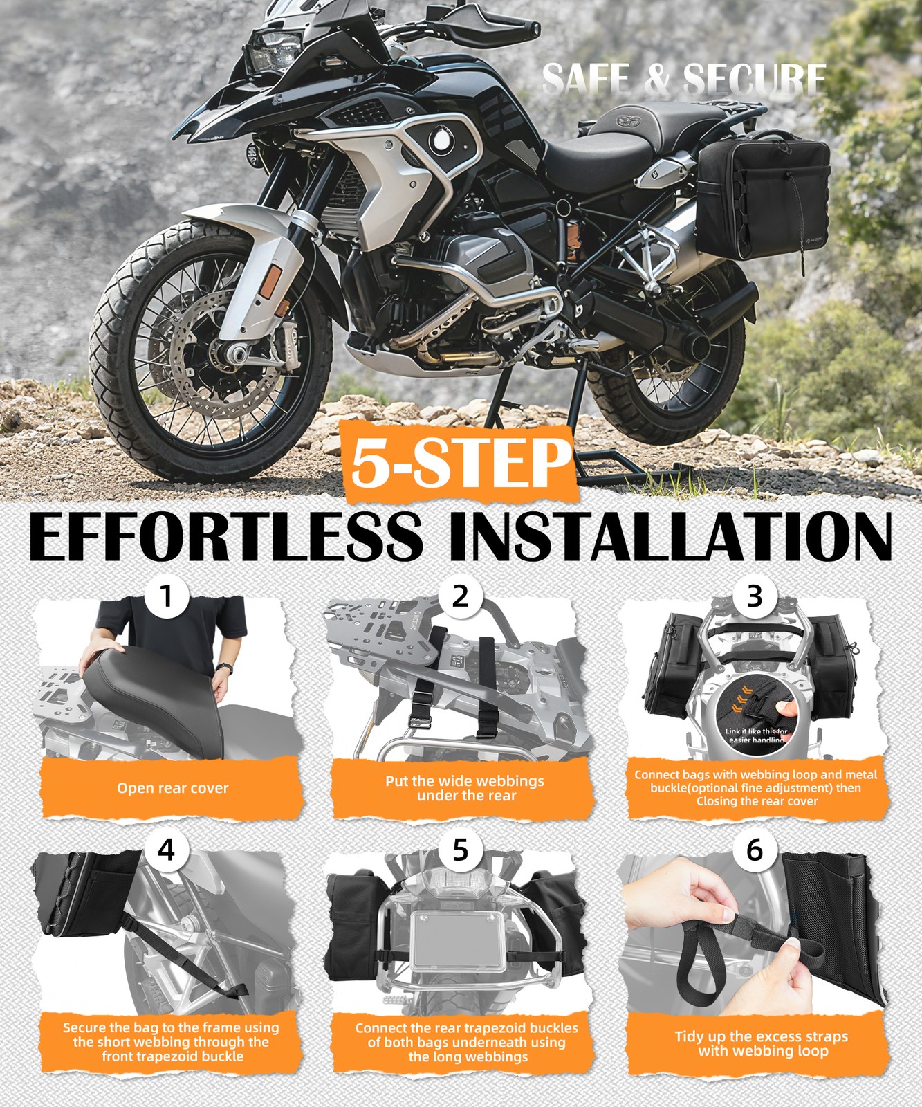 NICECNC 30L Off-Road Motorcycle Saddlebags For BMW R1250GS Yamaha Tenere 700