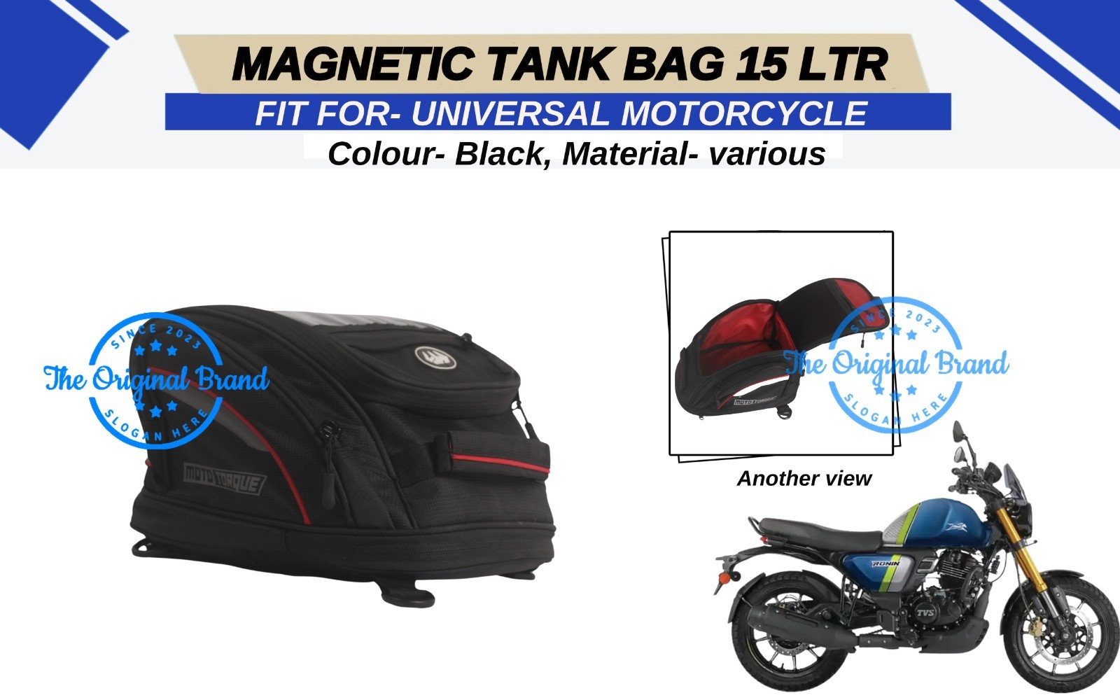 Fit For Universal Motorcycle “Orbit Black Magnetic Tank Bag 15 Liters”