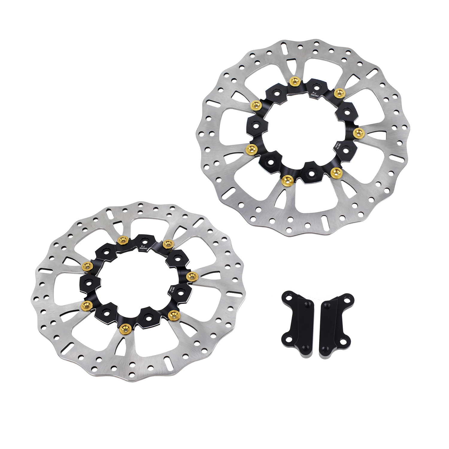 Black 14″ Front Floating Brake Rotor for Harley 20-23 Touring Road King FLHTK