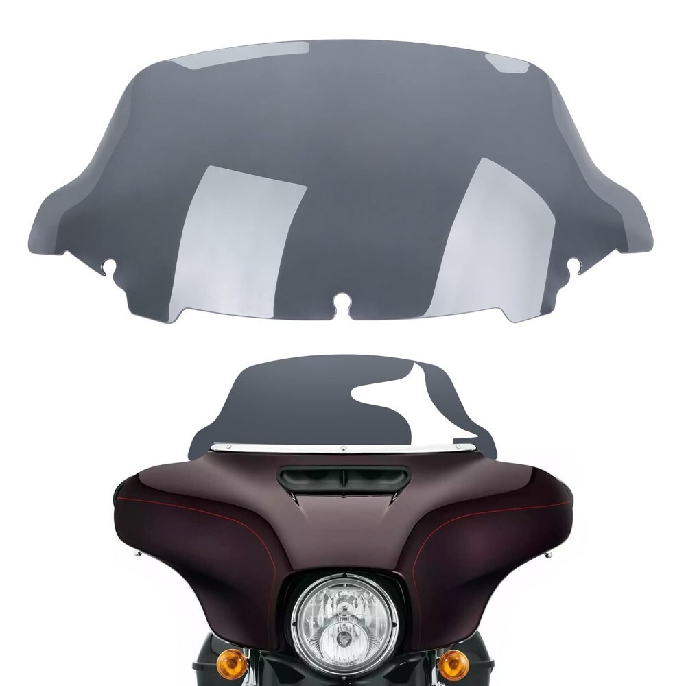 10.5″ Wave Smoke Windshield Windscreen For Harley Touring Street Glide 2014-2024