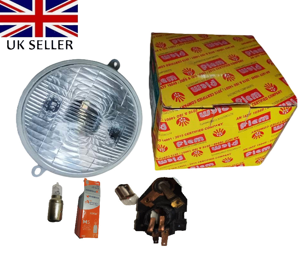 Vespa PX PE T5 & LML Headlight Head Lamp Oem Classic with Holder and Bulbs