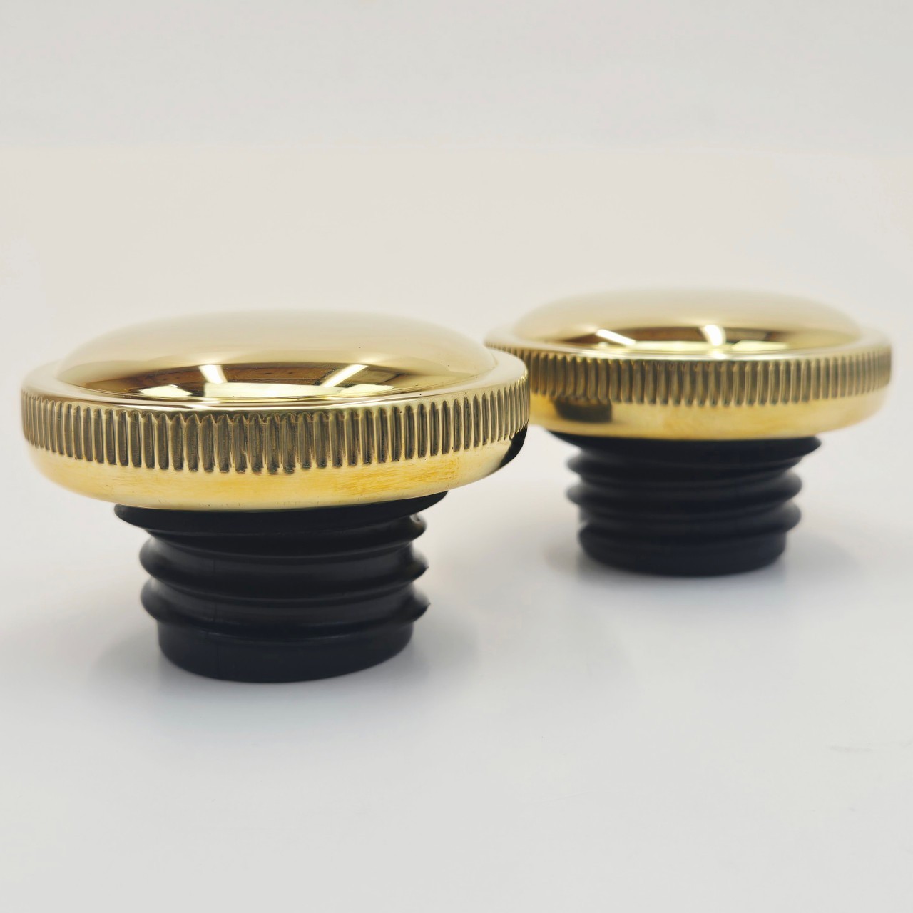 Brass Plated Gas Caps OE Style Vented/Non-Vented for ALL 1982+ Harley Split Tank