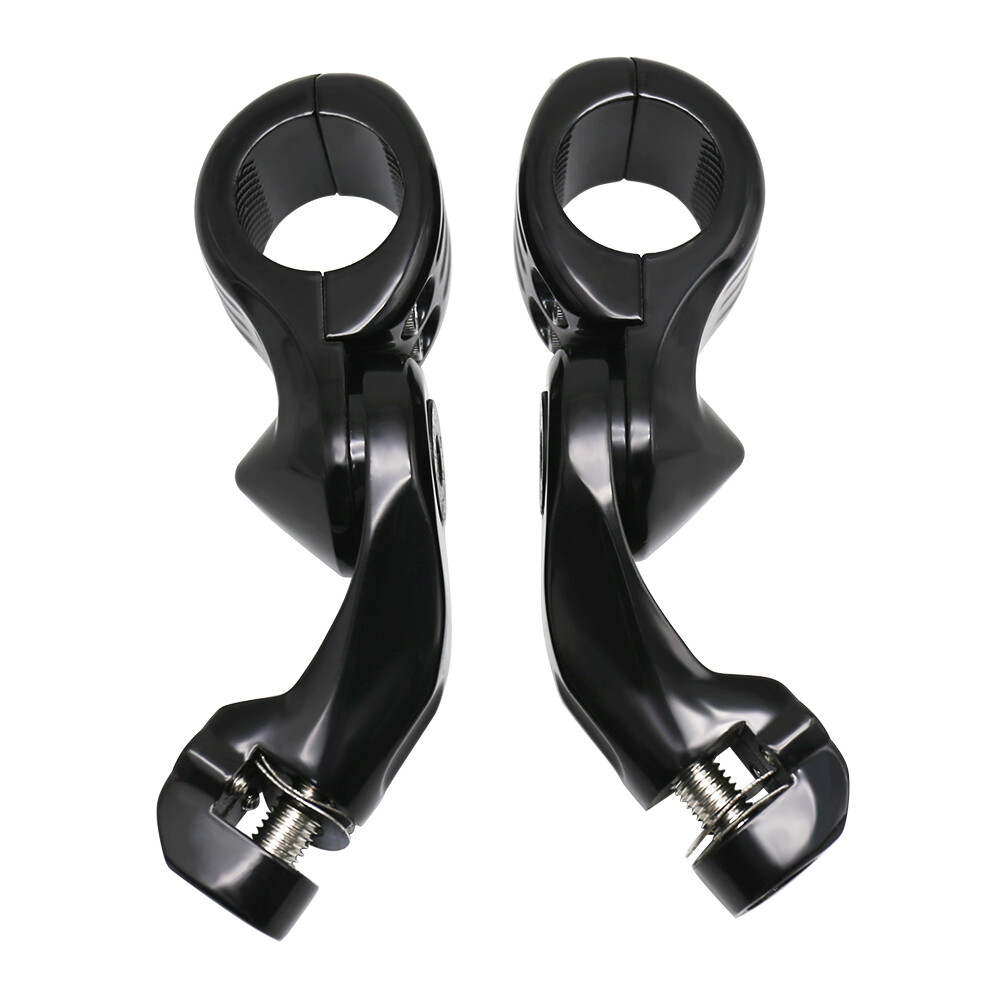 For Harley 1.25″ 1 1/4″ Long Angled Adjustable Highway Foot Pegs Peg Mount Kit