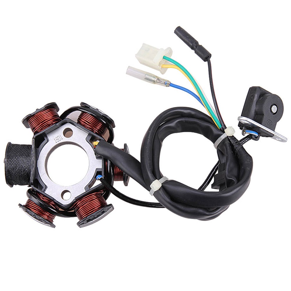 GY6 50cc 110cc 125cc 150cc Moped Scooter ATV Magneto Stator 6 Pole Coil 4 Wire
