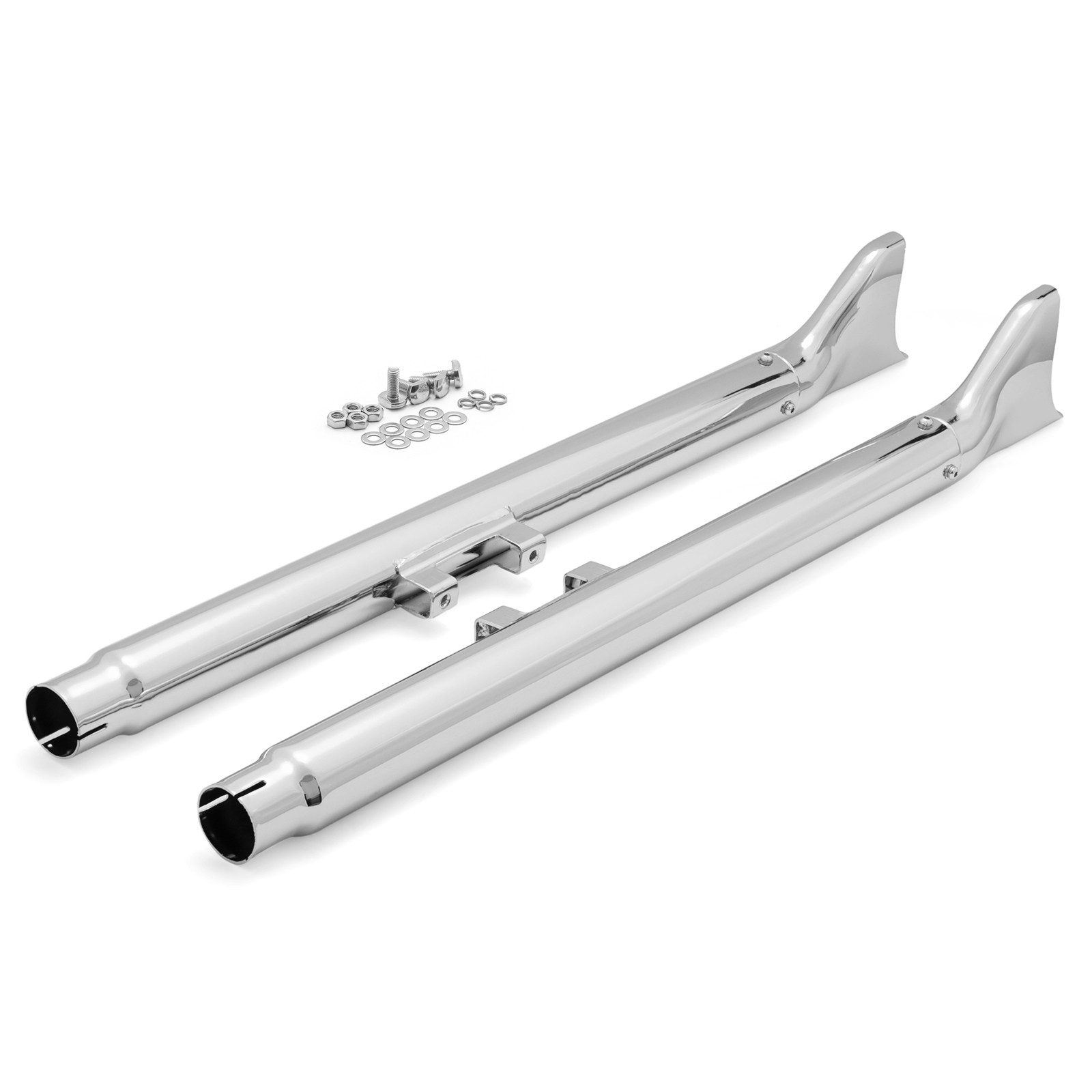 For Harley Softail Deluxe FLSTN 07-2017 2015 33IN. Fishtail Muffler Exhaust Dual