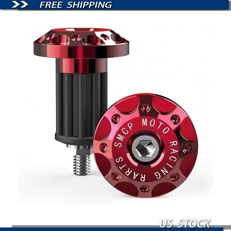 Aluminum Alloy Handlebar Grip End Caps, Red