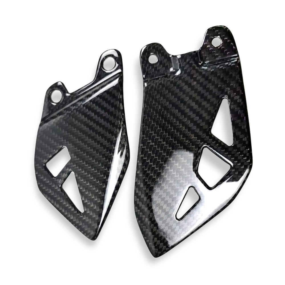 Real Carbon Fiber Footpeg Heel Plates Guard for Kawasaki Ninja ZX-10R 2011-2025