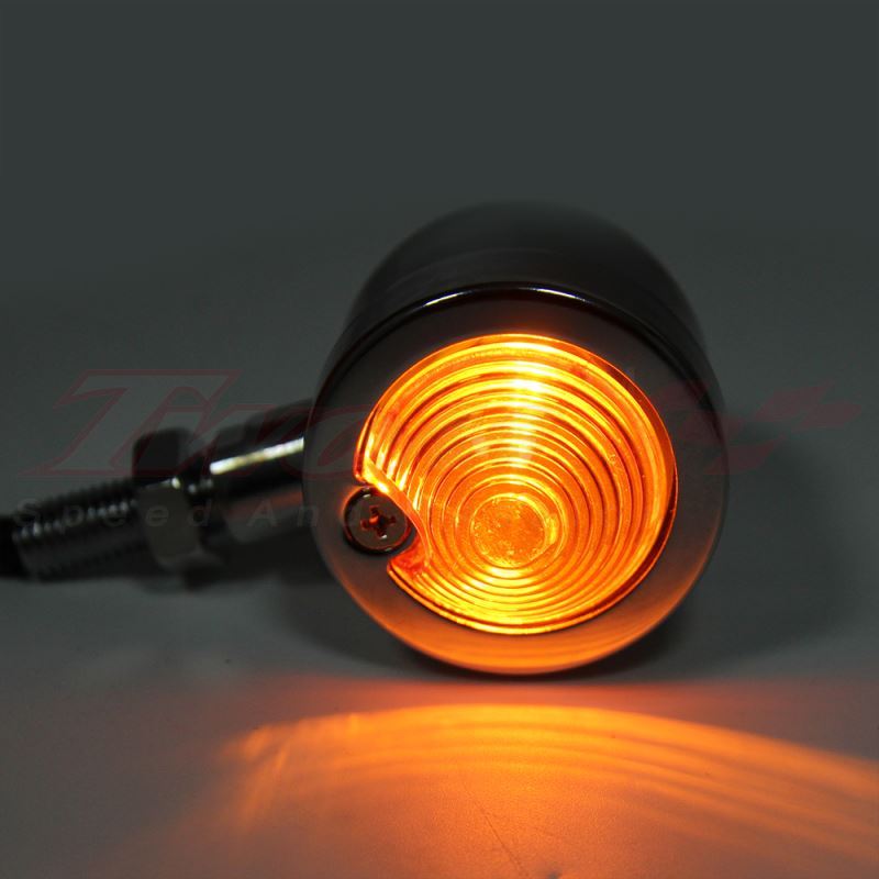 4x Universal Motorcycle Chrome Bullet Blinker Turn Signal Indicator Amber Lights