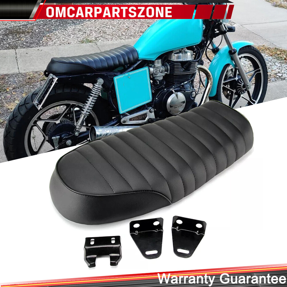 Motorcycle Flat Brat Vintage Saddle Cafe Racer Seat For Suzuki GS Yamaha Honda