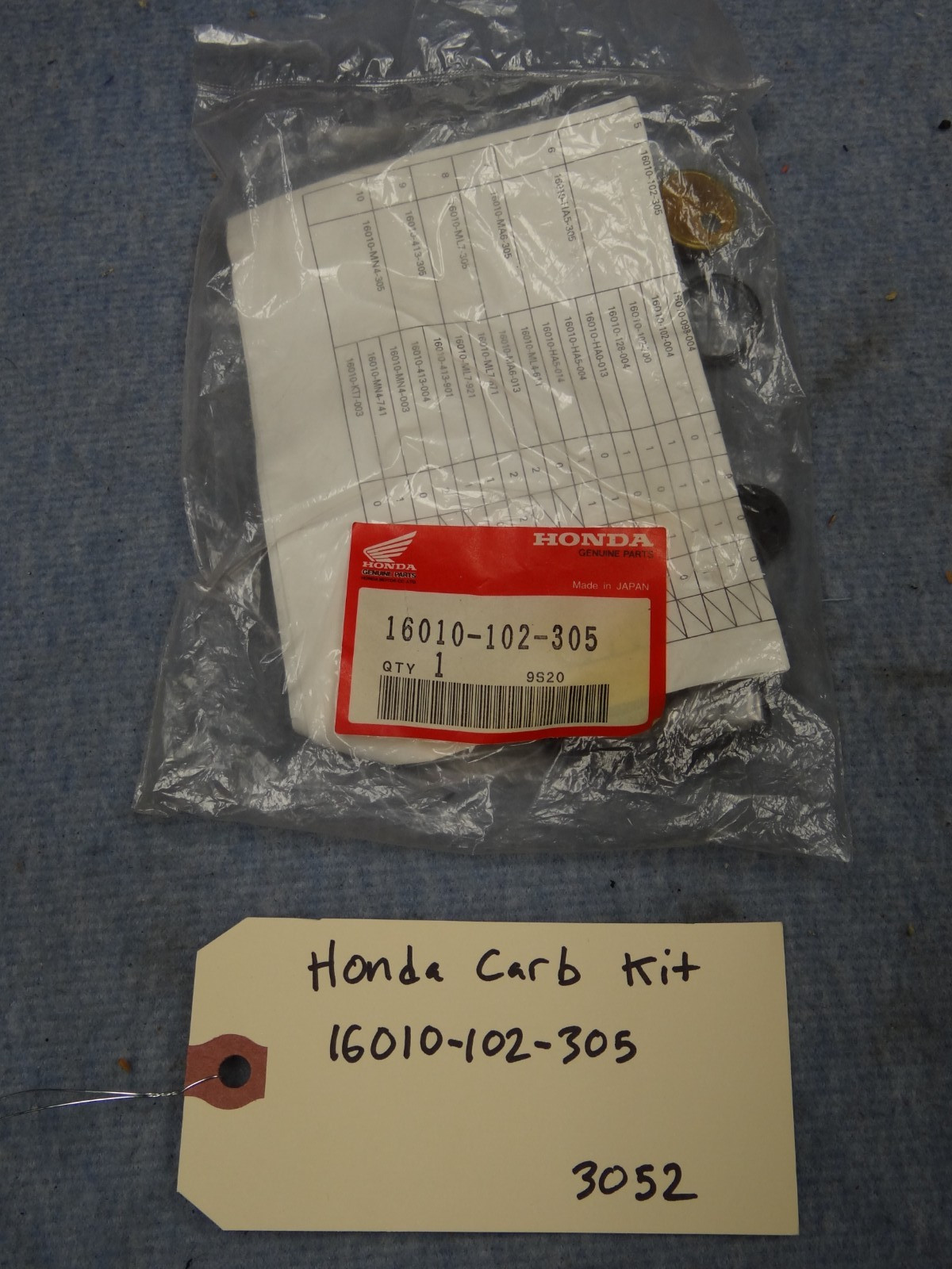 Honda Carburetor Gasket Kit 16010-102-305