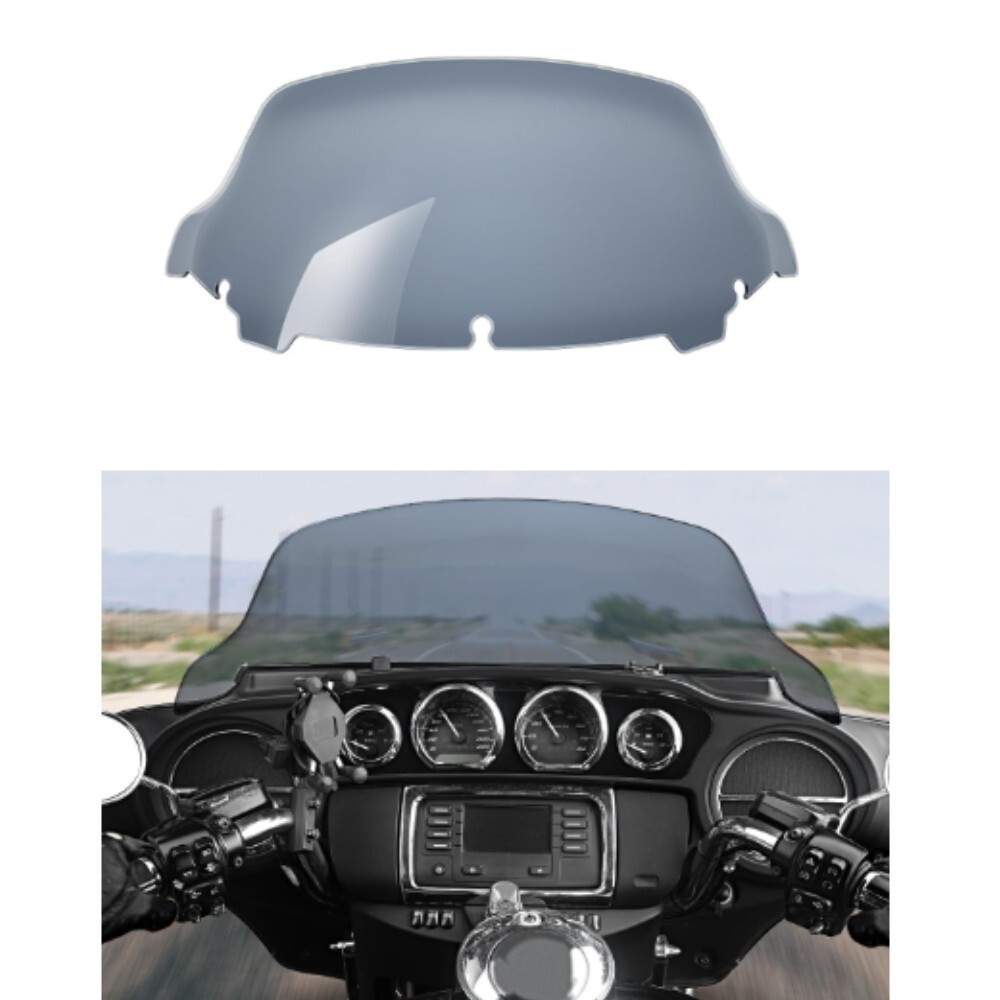 10.5″ Wave Smoke Windshield Windscreen For Harley Touring Street Glide 2014-2024
