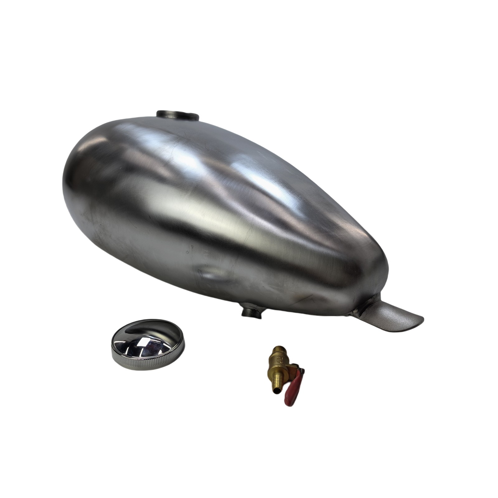 7L Modified Motorcycle Petrol Gas Fuel Tank With CAP Universal Unpainted Silver