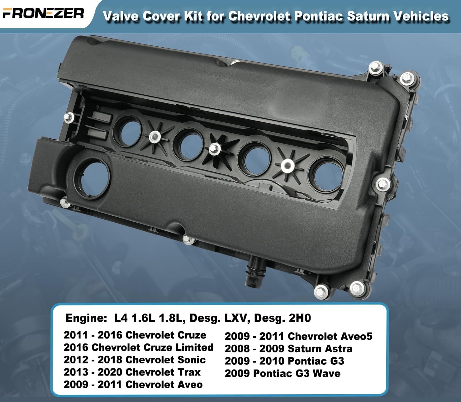Engine Valve Cover with Gaskets Bolts Oil Filler Cap Compatible Plastic