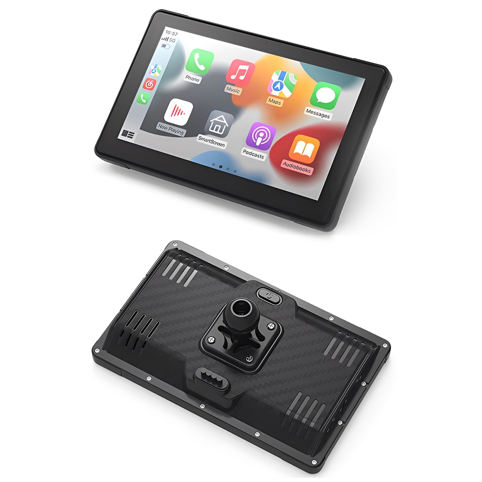 Motorcycle Dashcam 7-inch Screen Touchscreen Full-Body Waterproof Dual Cameras