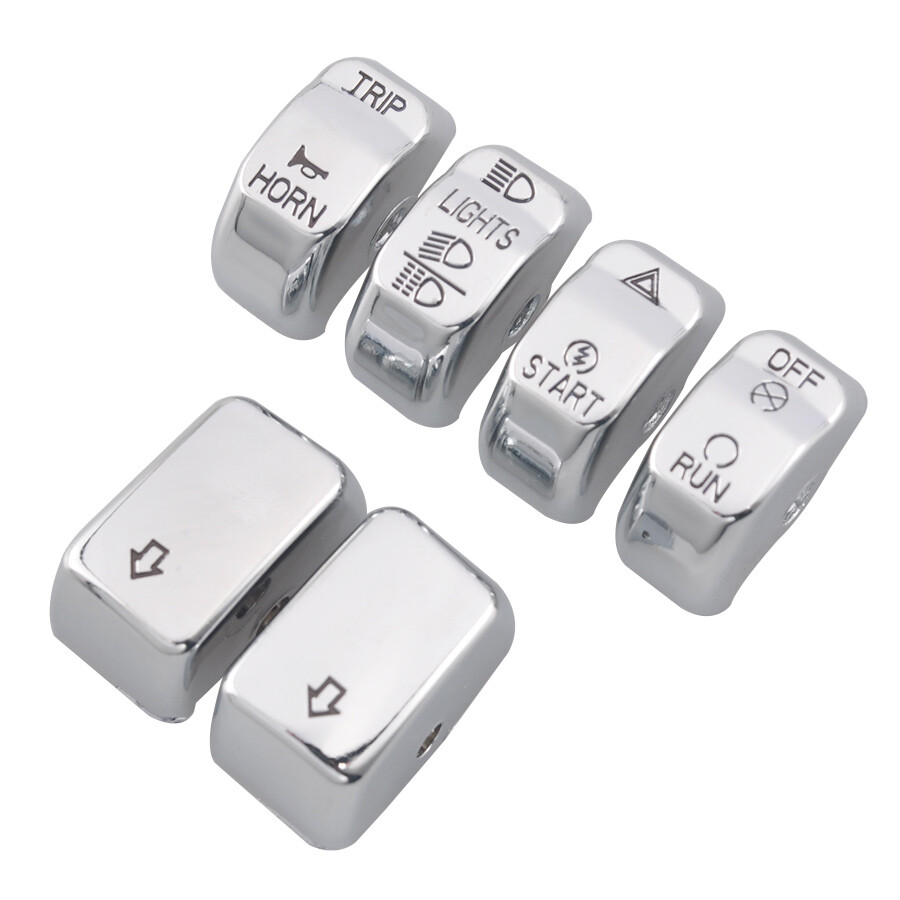 For Harley Softail Heritage Classic Dyna Chrome Switch Housing＋ 6pcs Button Cap