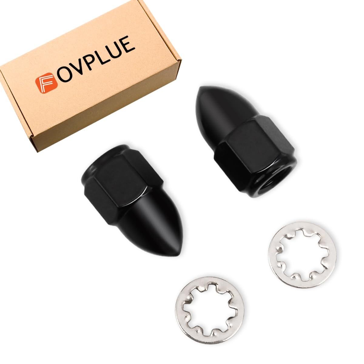 FOVPLUE 5/16″-24 Acorn Nut Kit and Lock Washers Universal fits 5/16-24, BLACK