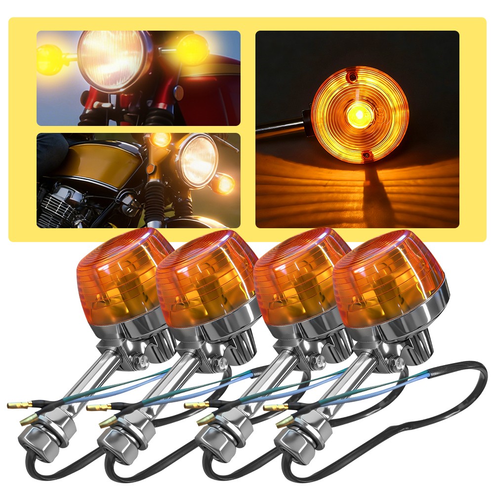 4x Amber Turn Signals Lights For Honda C70K C70M CL70 Scrambler CT70 Trail XL70K