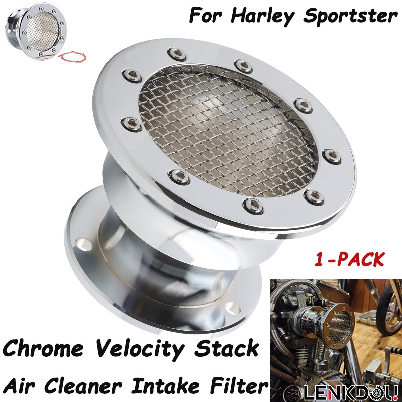 Velocity Stack Air Cleaner Intake Filter Chrome for Harley Sportster XL883 1200