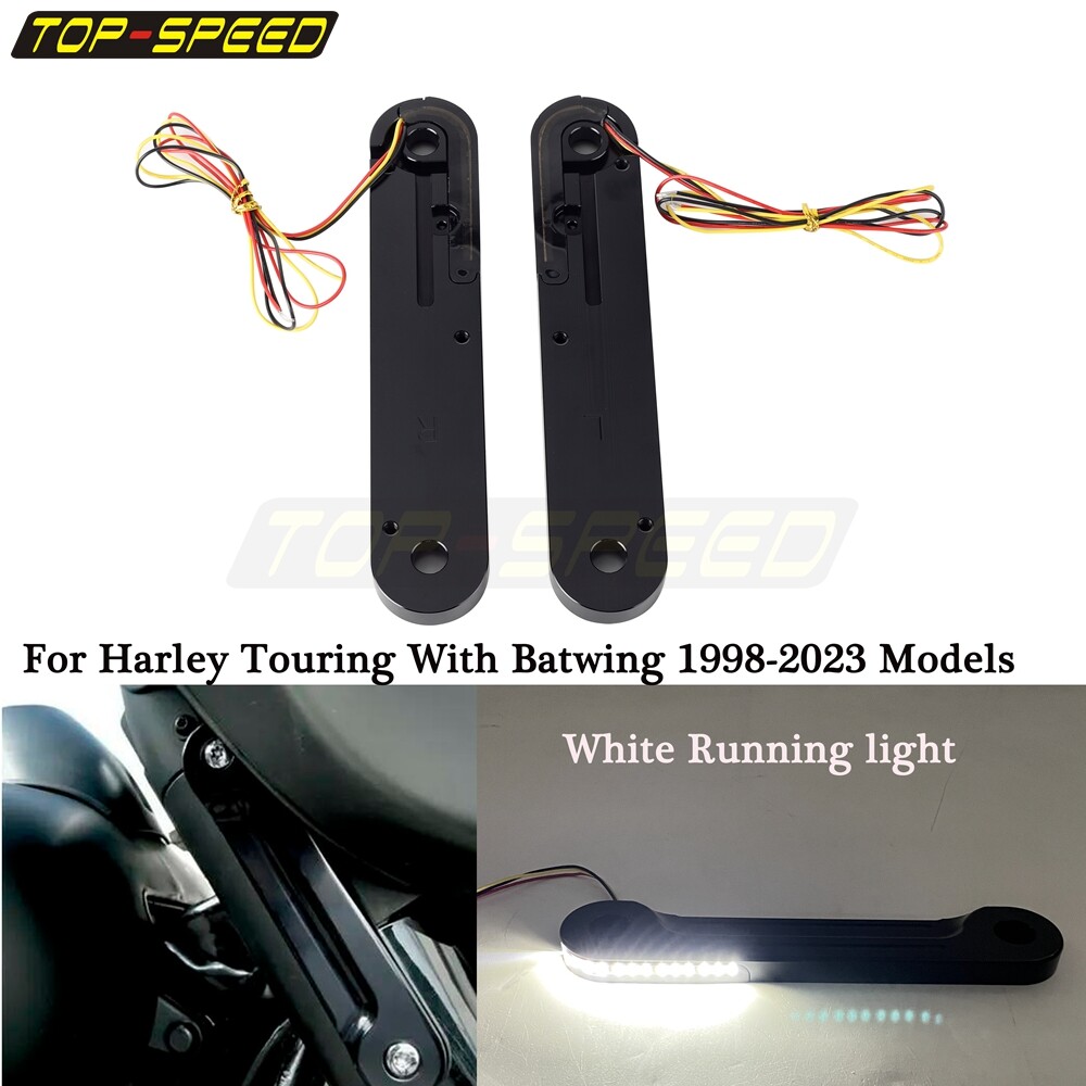 Flush Fork Amber Turn Signals Light White Running Light Brackets For Harley