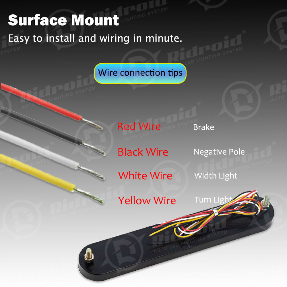 2PCS For Harley Fender/Bagger Brake Tail Turn Signal Light Bar Vertical Mount