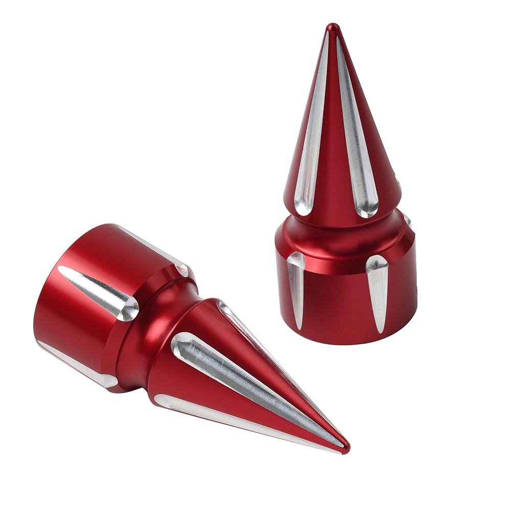 Front Axle Cap Nut Cover 3.6″ Inch Red For Harley Softail 07+ Dyna 08+ Street