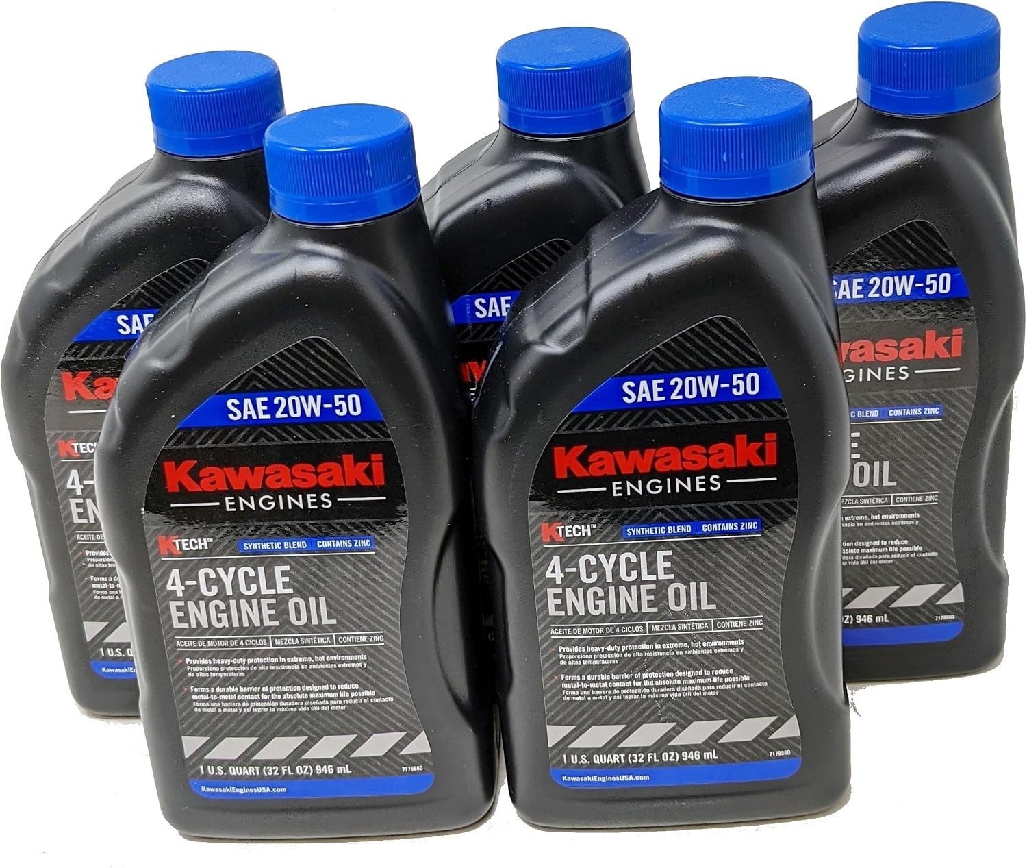 5 Qt Pack of K-Tech 20W-50 4-Cycle Engine Oil for Motorcycle & Heavy-Duty Use