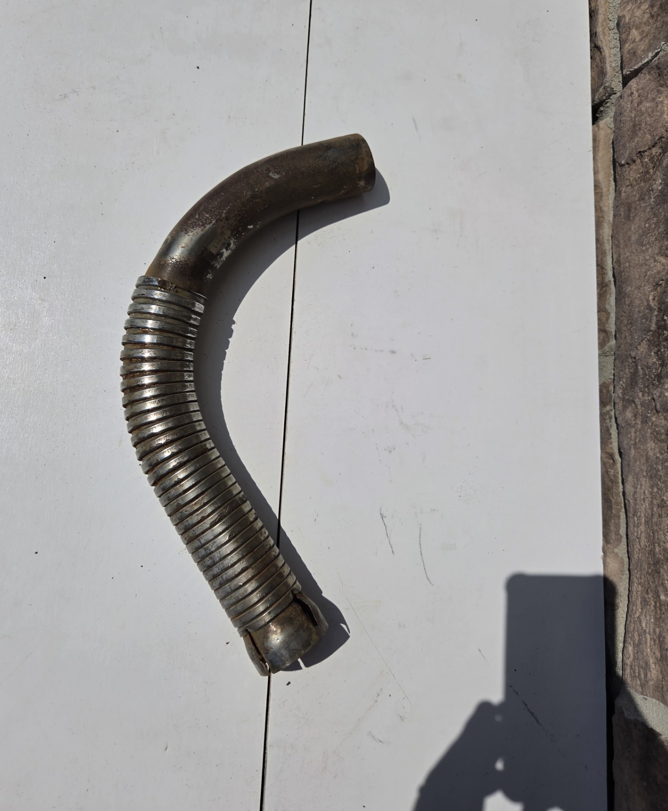 Vintage Flexible Motorcycle Exhaust Pipe Heat Shield Section Unknown Fitment