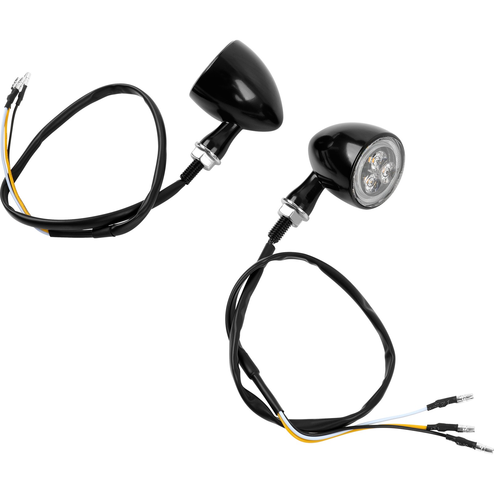 8mm Motorcycle Front Turn Signal Blinkers Cold White DRL For Kawasaki Vulcan 750