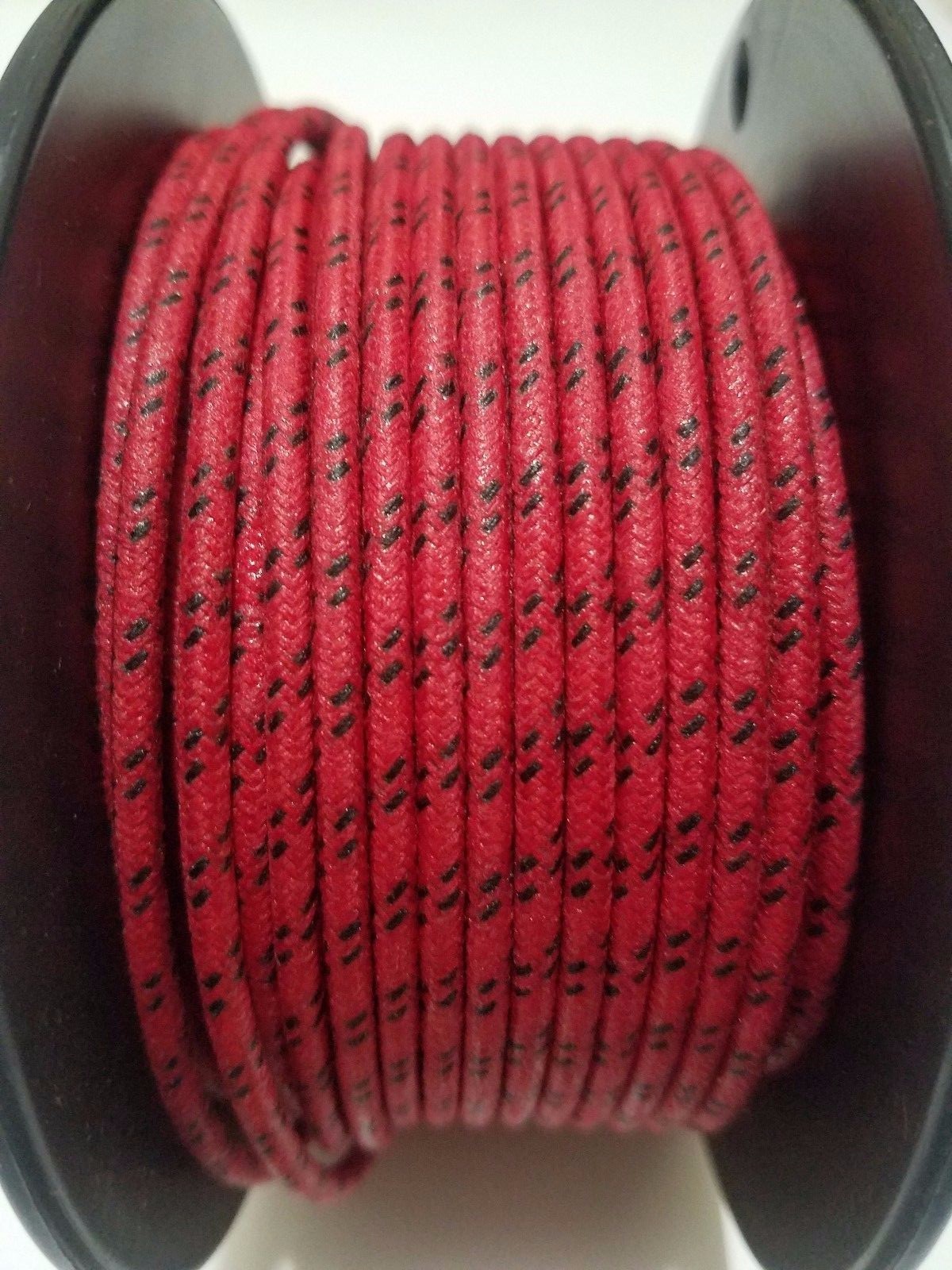 10 feet 14ga Vintage Braided Cloth Covered Primary Wire 14 ga gauge Red w/ Black