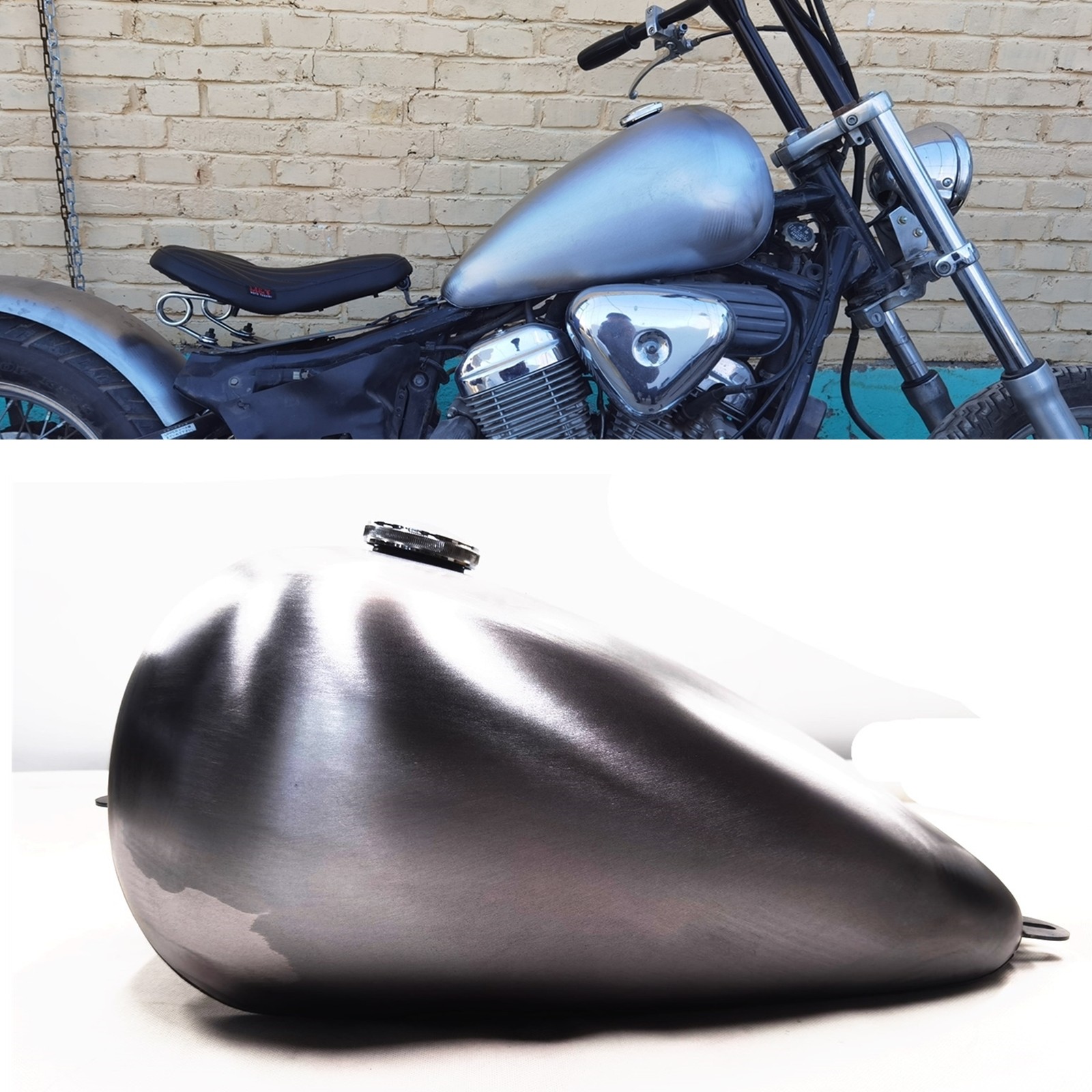 Unpainted Silver Motorcycle Gas Fuel Tank Petrol Tank For Honda Steed 400 600