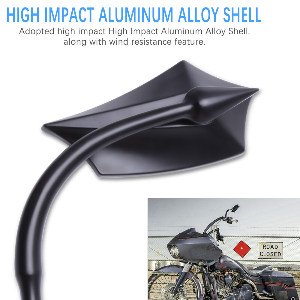 Black Motorcycle Mirrors For Harley Touring Street Glide Road King Sportster XL