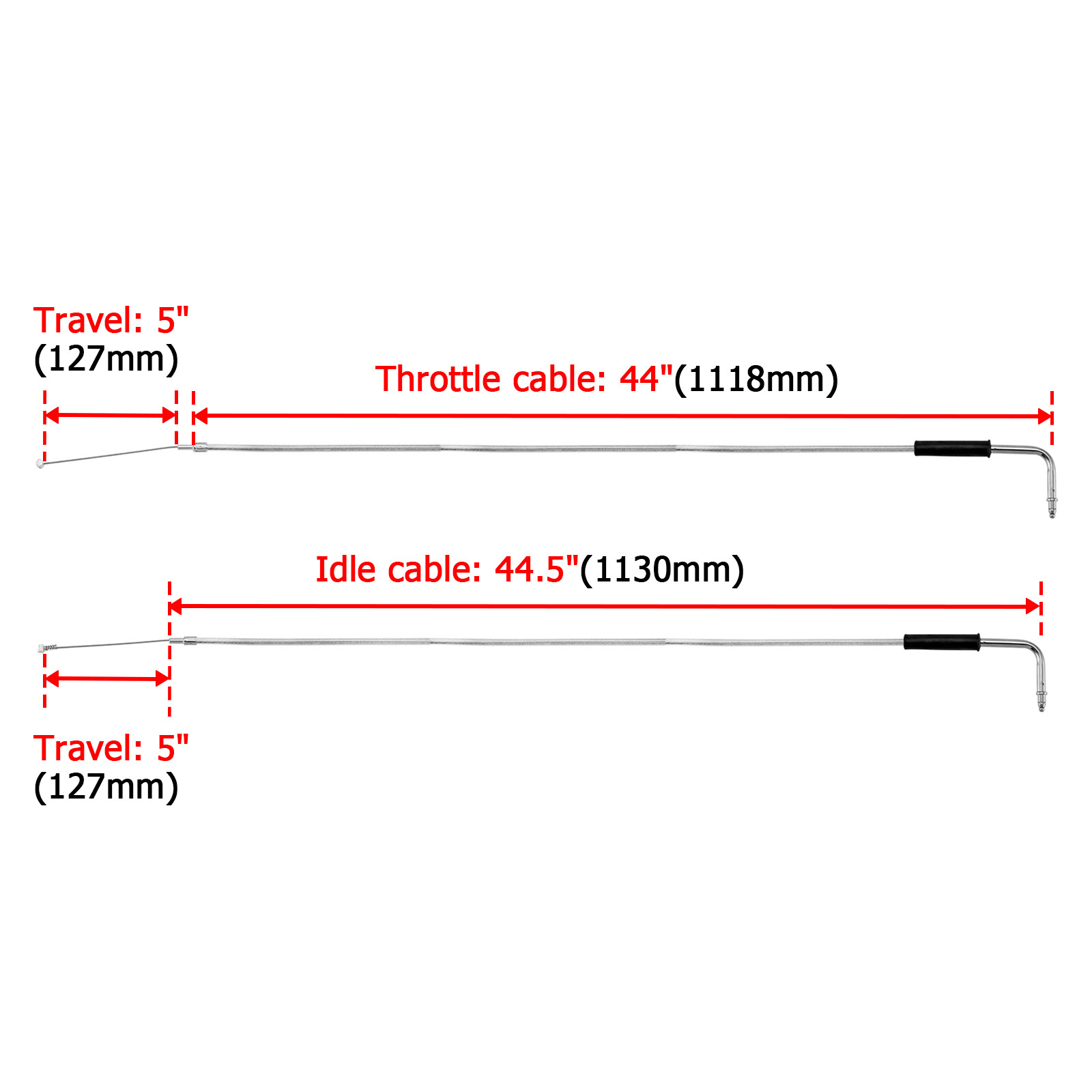 44″ Stainless Steel Throttle Cable Kit for Harley Softail FLST FXST 16″ 18″ Apes