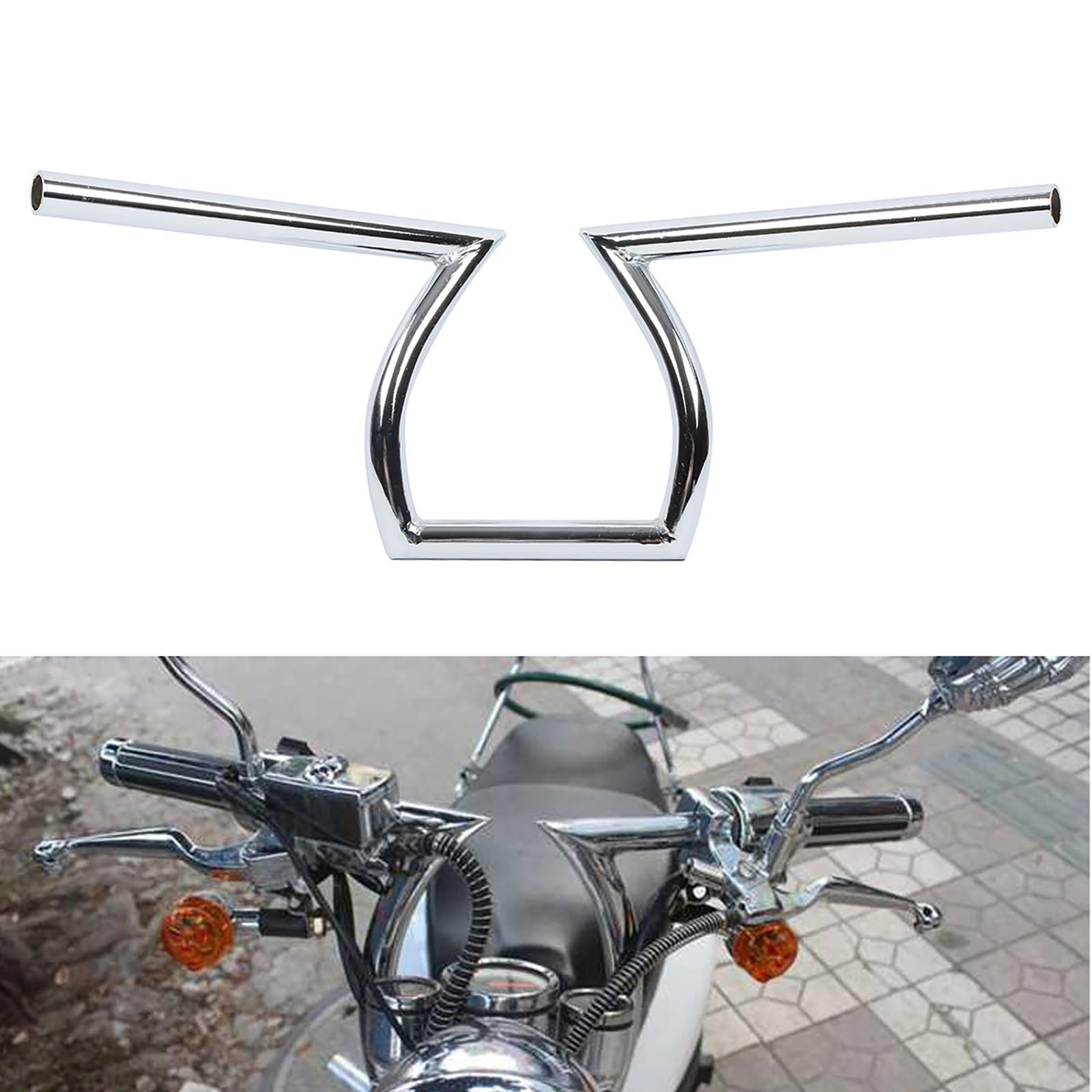 Chrome 1″ Handlebar Z Bar Fit For Harley Sportster XL 1200 883 Custom Chopper