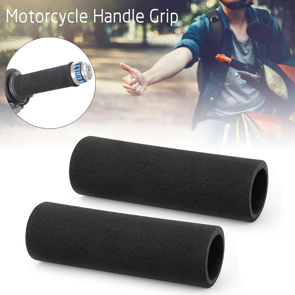 2Pcs Motorbike Handlebar Slip-on Foam Covers Anti Vibration For Motorcycle Grip