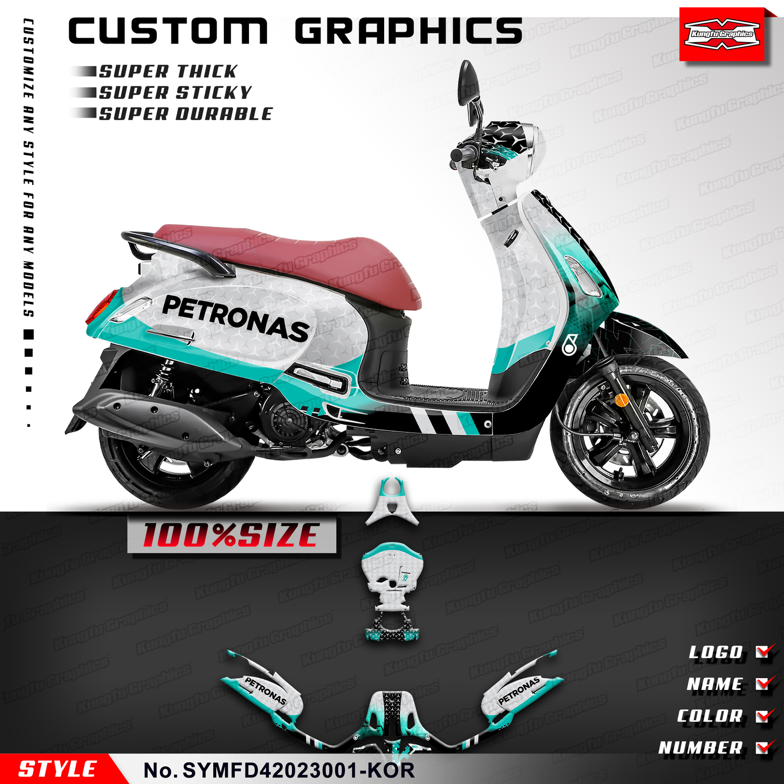 Motorcycle Full Sticker Decal Graphics Kit for SYM FIDDLE4 2020 2021 2022 2023