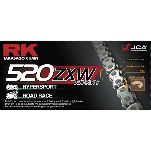 2009-2014 Yamaha R1 RK ZXW / MAX-Z 520 X-Ring Racing Chain and Sprockets Kit