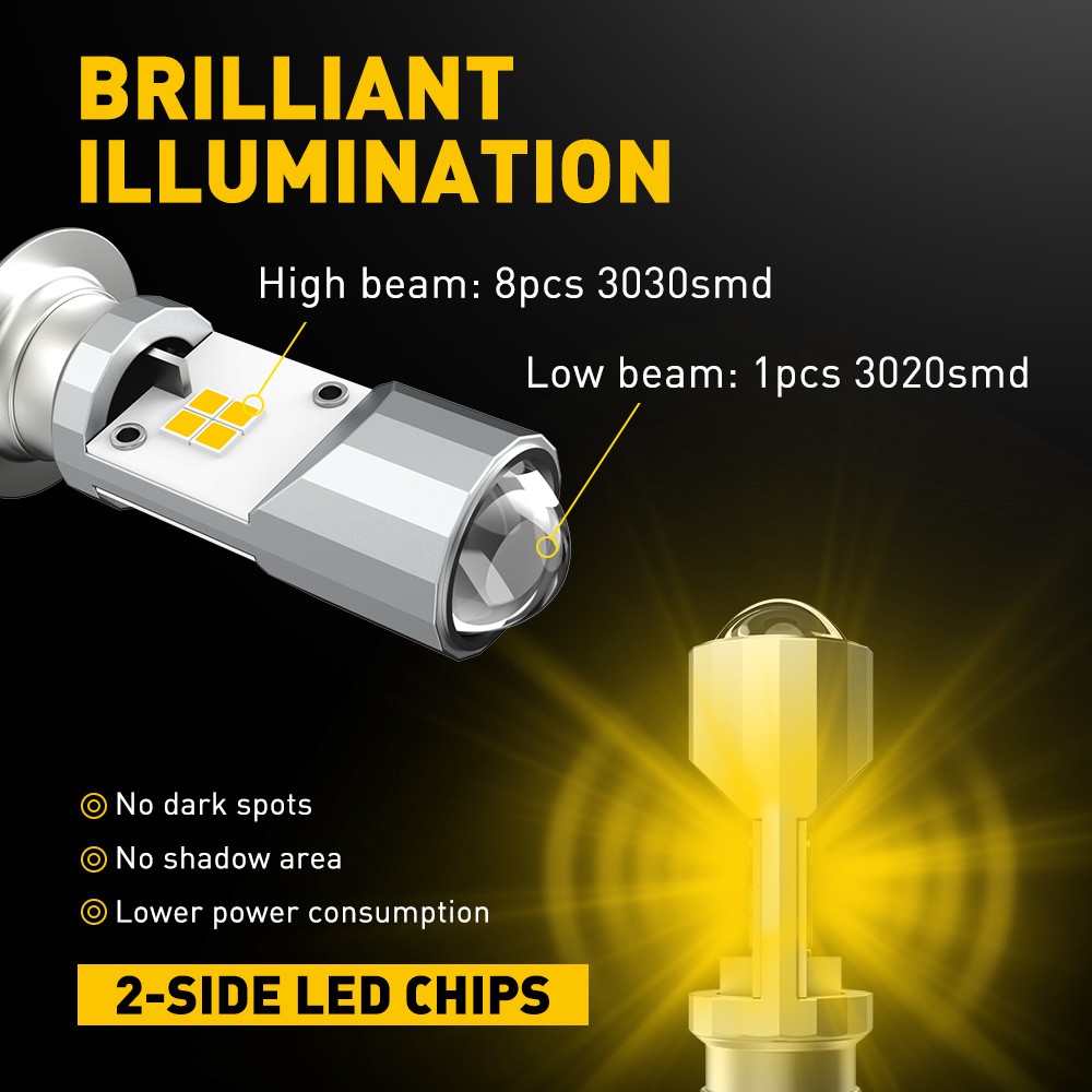 P15D/T19/H6M LED Motorcycle Headlight Bulbs White Yellow High Low Beam Light