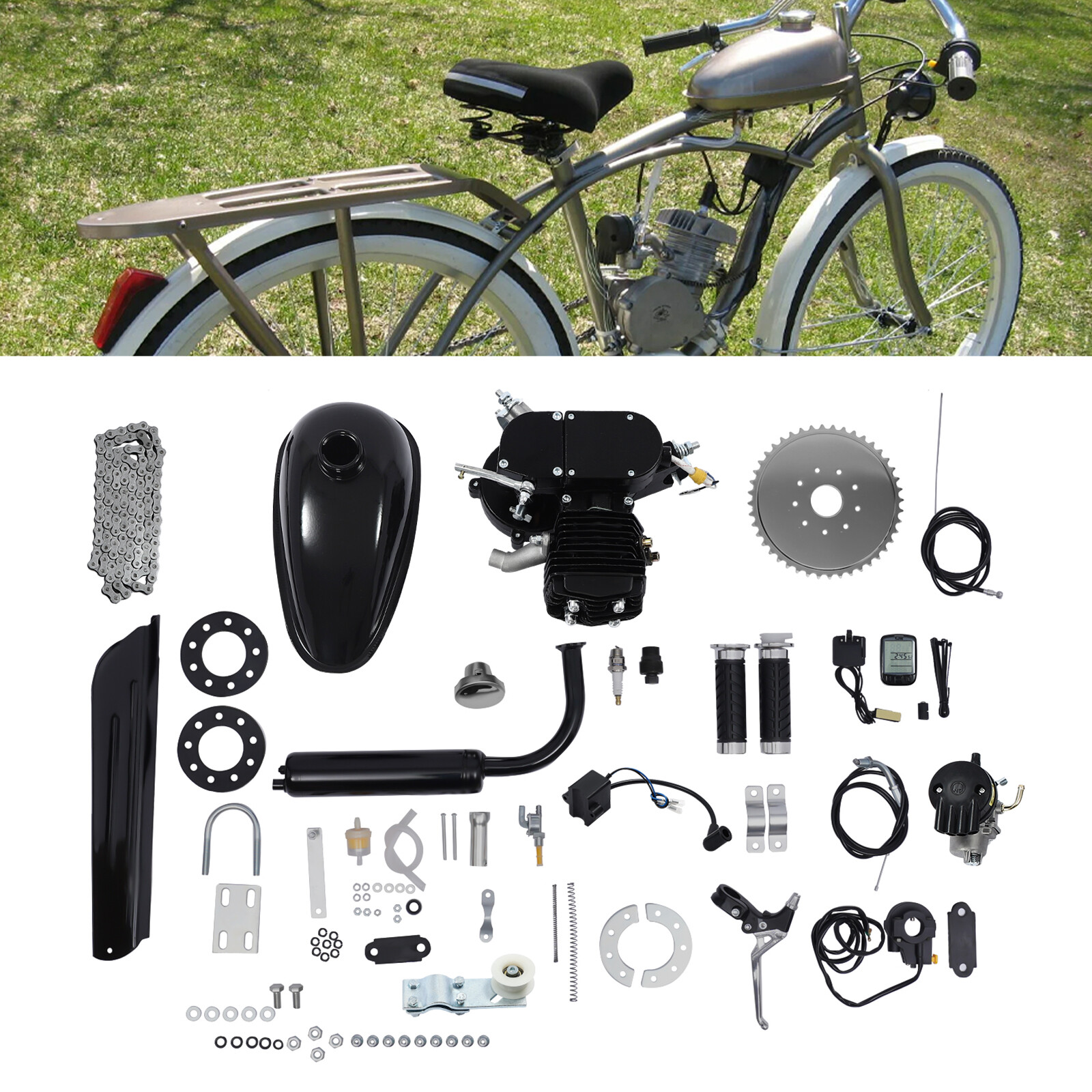 US Pro 80cc Bike Bicycle Motorized 2 Stroke Petrol Gas DIY Motor Engine Kit Set