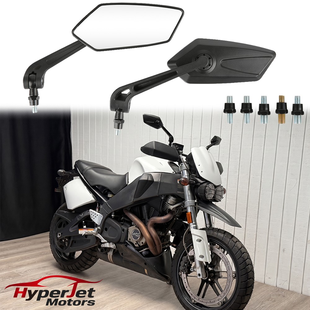 Pair Motorcycle Rearview Side Mirrors For Buell Blast Lightning XB9 XB9SX XB12S